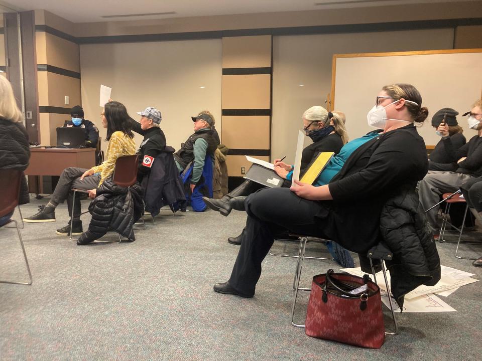 Residents sat in on a St. Cloud City Council meeting Monday, Jan. 24, 2022, as city officials discussed a city mask mandate.