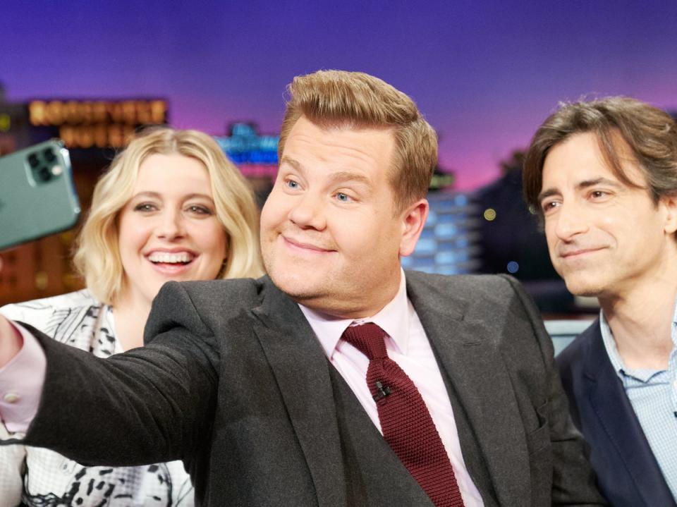 Say cheese: James Corden poses for a selfie, a regular feature of ‘The Late Late Show’ (CBS)