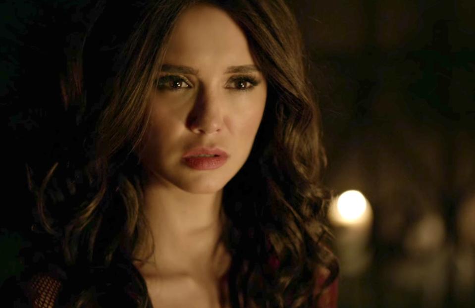 <div><p>"Is her shirt red because she's a more violent version of Elena Gilbert?" —Melena Dilbert</p></div><span> The CW</span>