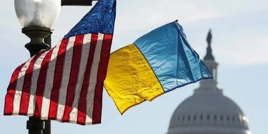 U.S. and Ukrainian flags