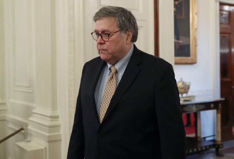 FILE PHOTO: Attorney General William Barr arrives at White House Summit on Human Trafficking in Washington