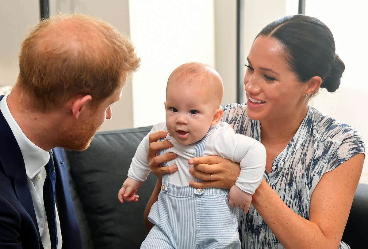 Archie Mountbatten-Windsor with his parents, the Duke and Duchess of Sussex (Toby Melville/PA) (PA Wire)