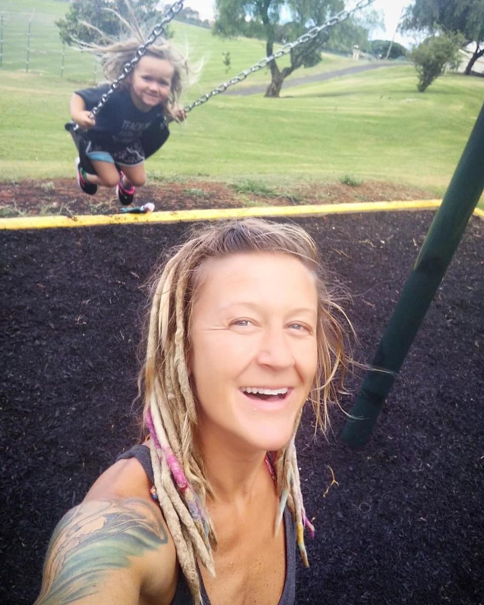 Ms Miller and Loretta are seen together at a playground. Source: Australscope