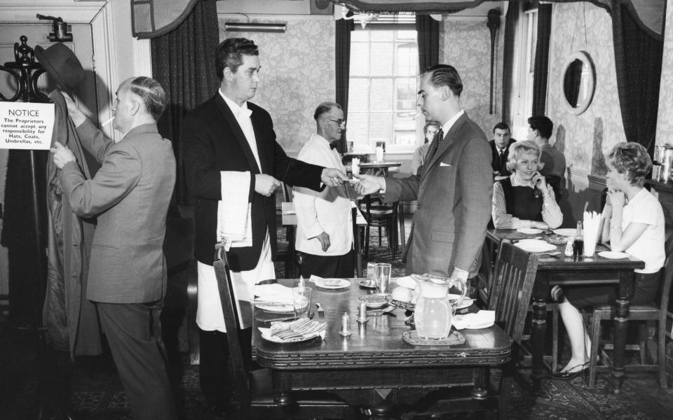 A London restaurant, circa 1960