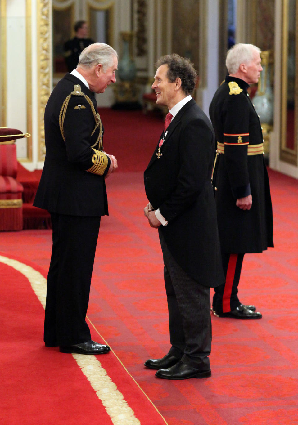 TV gardener Monty Don receives his OBE (Officer of the Order of the British Empire) from the Prince of Wales during an investiture ceremony at Buckingham Palace, London.