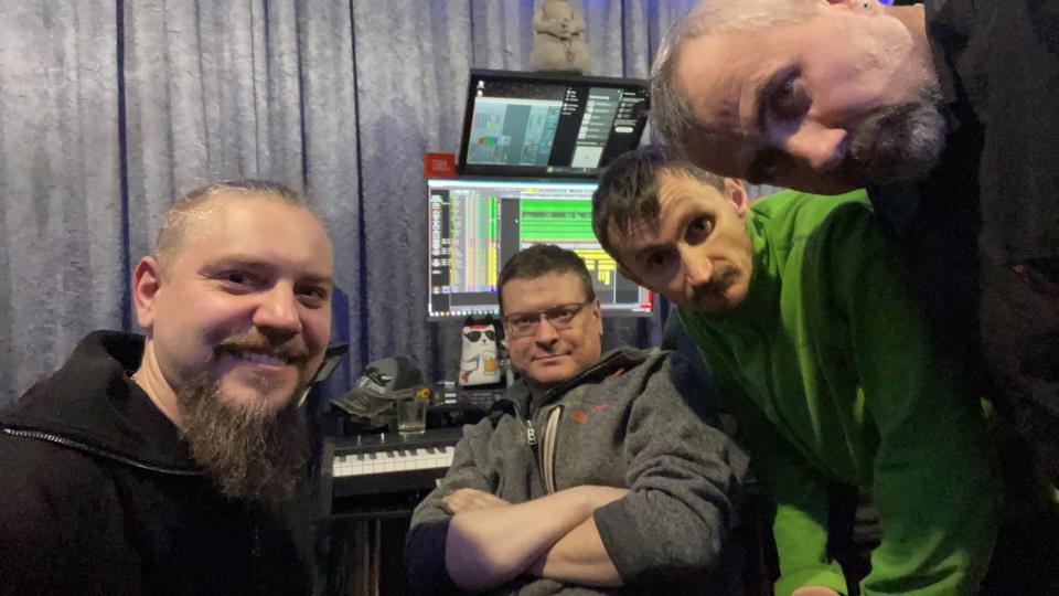 Beton in Skyborn Waves Studios in Lviv this week recording their resistance single Kyiv Calling (Beton/PA)