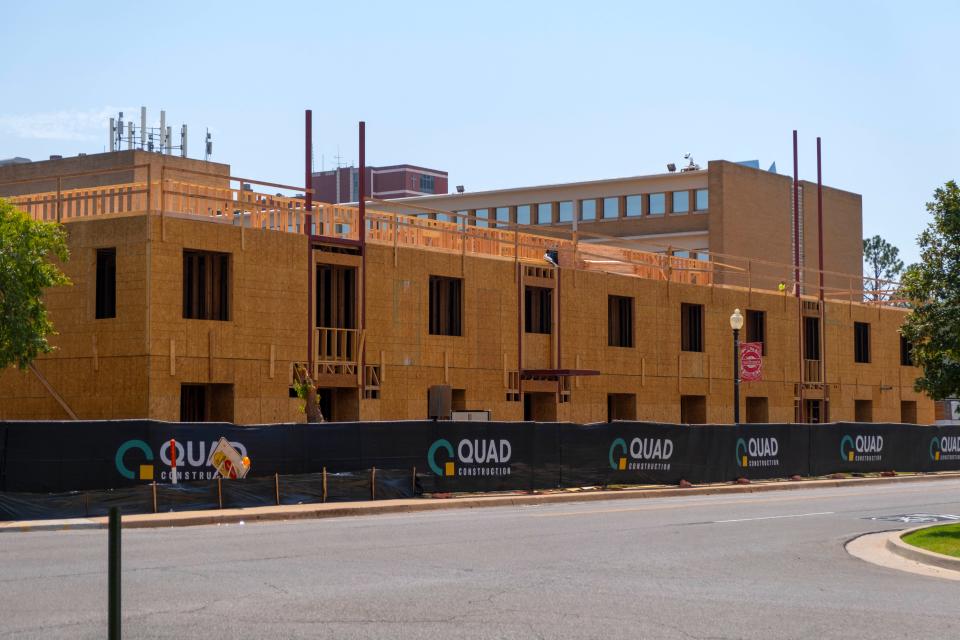 Construction continues on Pasteur Flats in Oklahoma City, Monday, Aug. 21, 2023.