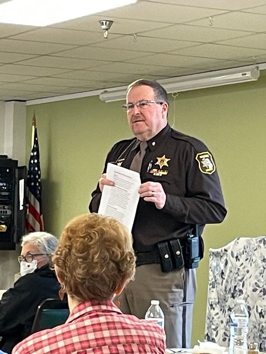 Monroe County Sheriff Troy Goodnough speaks at the Monroe Center for Healthy Aging about scams and how to avoid them. He'll give a presentation on scams at the Monroe County Senior Safety Summit on Aug. 31 at LaRoy's Hall.