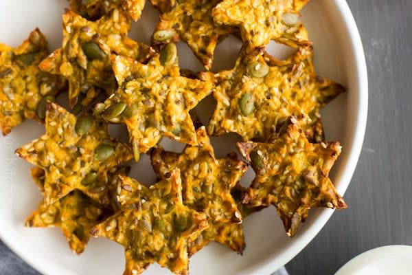 <p>If you’re looking to create healthy mid-afternoon snacks your family will all enjoy then look no further than these sweet potato and seed crisp bread stars. They’re great on their own or dipped in edamame houmous. For the full recipe, visit <a rel="nofollow noopener" href="http://www.kiddieliciouskitchen.com/sweet-potato-and-seed-crisp-bread/" target="_blank" data-ylk="slk:Kiddielicious Kitchen;elm:context_link;itc:0;sec:content-canvas" class="link ">Kiddielicious Kitchen</a>. </p>