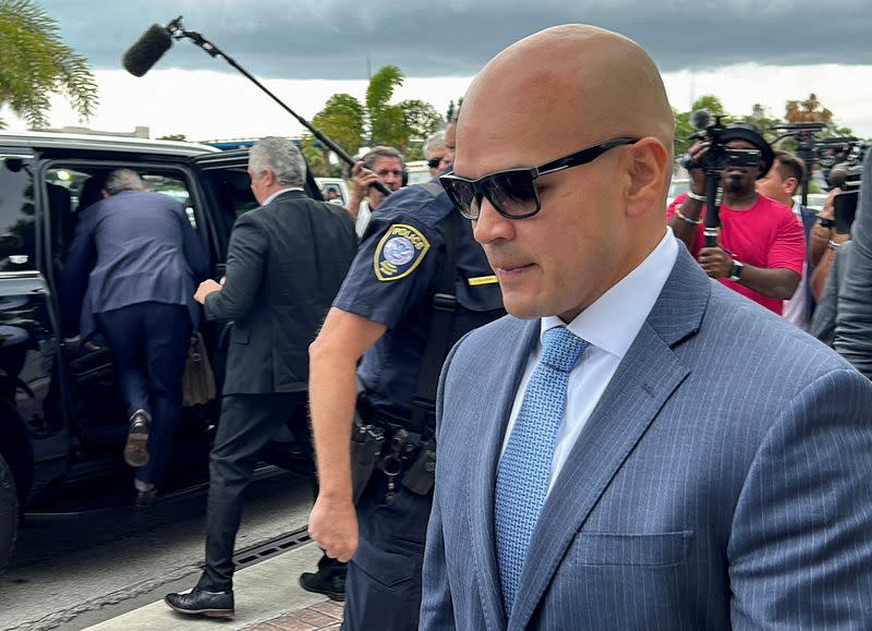 FILE PHOTO: Walt Nauta, personal aide to former U.S. President Donald Trump, exits the courthouse after a hearing in Fort Pierce