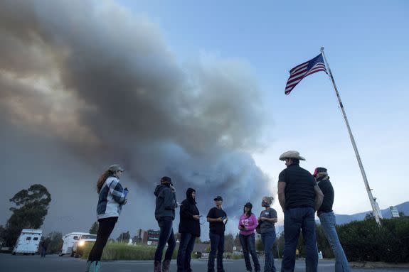 Horse rescuers gather near Ojai.