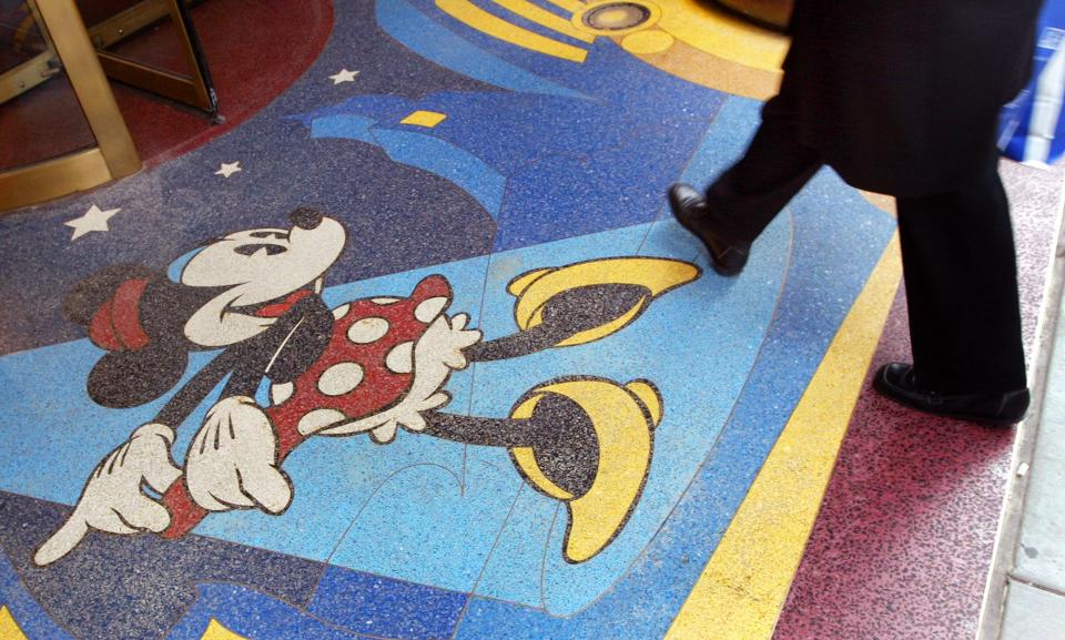 A Minnie Mouse tile display outside a Disney Store in Chicago, Illinois, on March 15, 2004.