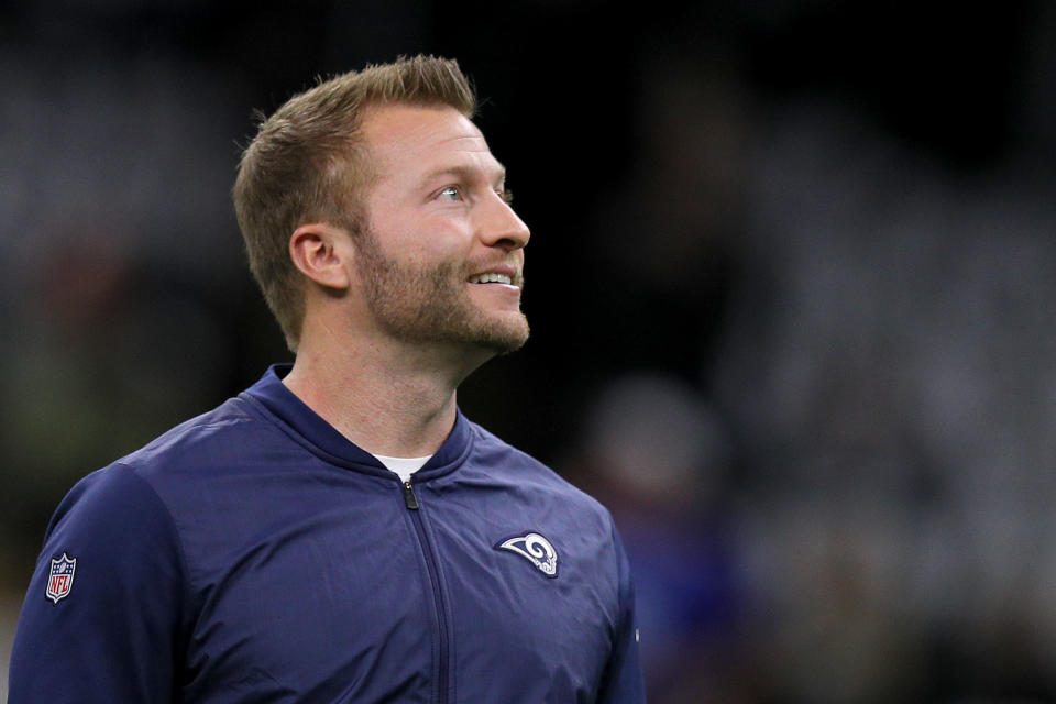 Los Angeles Rams coach Sean McVay will return home to Atlanta, where he watched the St. Louis Rams win a Super Bowl. (Jonathan Bachman/Getty Images)