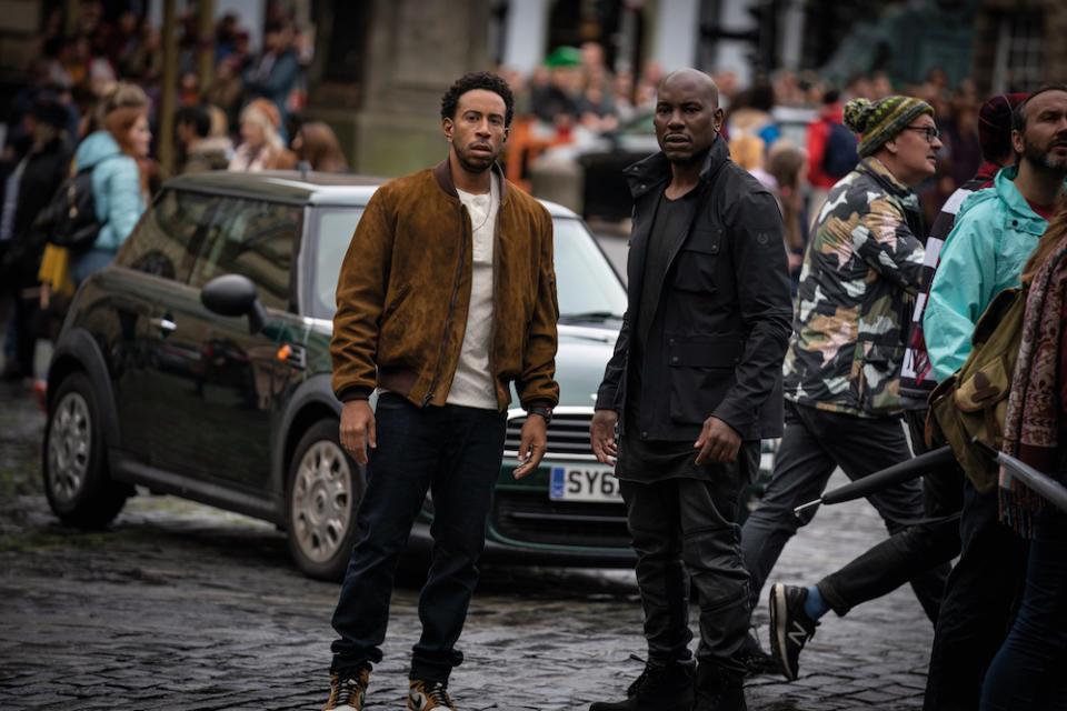 Tej (Chris “Ludacris” Bridges) and Roman (Tyrese Gibson) in Fast & Furious 9. (PHOTO: United International Pictures)