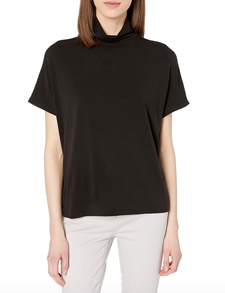 "I've decided that I'm basically living in t-shirts for the whole summer. I'm a big fan of mock-necks and <a href="https://amzn.to/2BuT62e" target="_blank" rel="noopener noreferrer">this one</a> seems like one that'll go with everything in my closet. Plus, I can throw a blazer over it once it starts getting chilly." <strong>- Pardilla </strong><br /><br /><a href="https://amzn.to/2BuT62e" target="_blank" rel="noopener noreferrer">Originally $26, find it on sale for $16</a>. Prices may vary depending on the size and color.