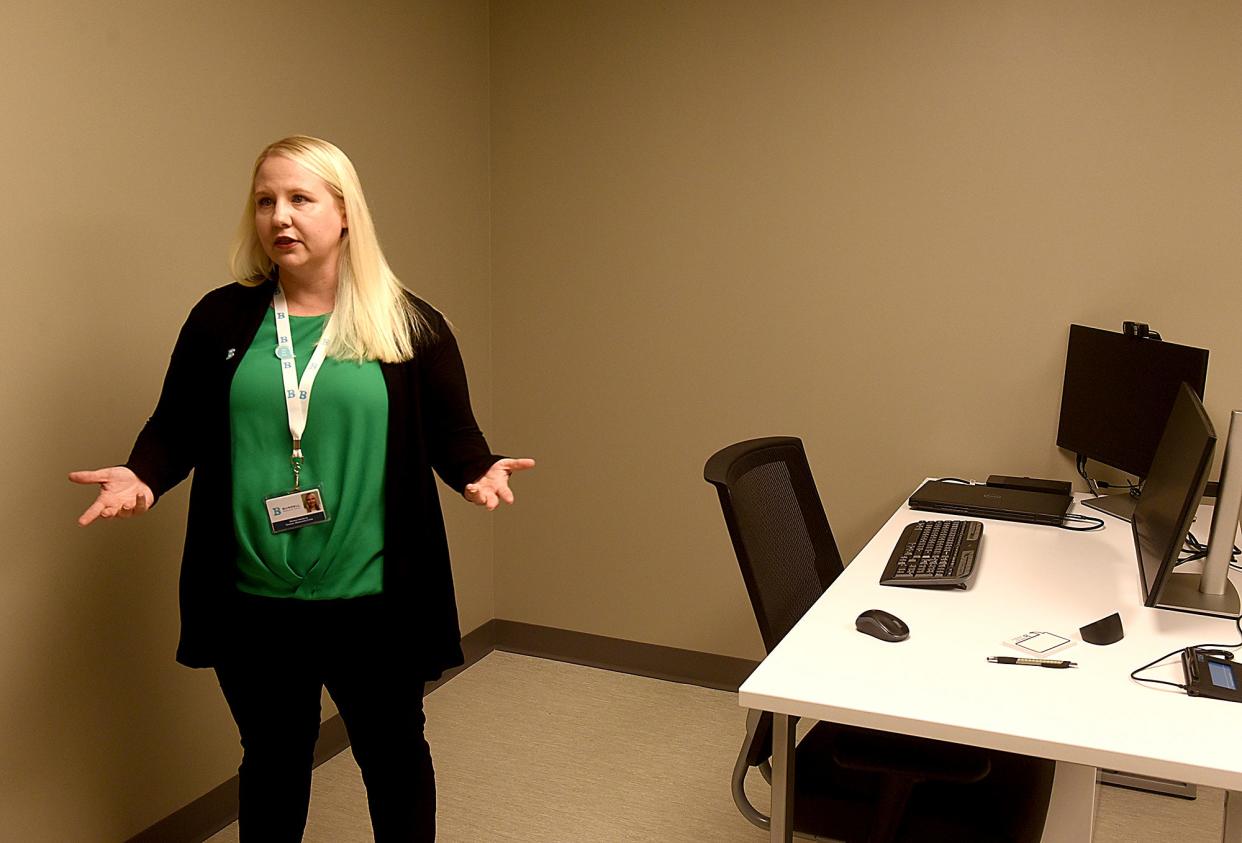 Marissa VanDover, director of Burrell Behavioral Crisis Center, explains the services that Burrell’s rapid access unit will handle for individuals who are having a mental health crisis.