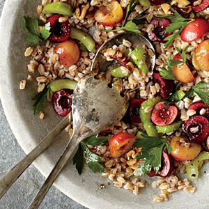 Farro, Cherry, and Walnut Salad