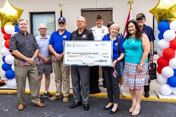 Representatives of the Marion County Veterans Council recently accepted a $50,000 check from American Rescue Plan Act grant.