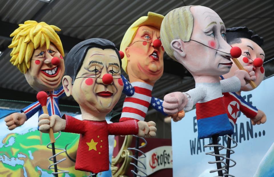 Numerous world leaders are mocked, including Boris Johnson, China's Xi Jinping, Donald Trump, Russia's Vladimir Putin and North Korea's Kim Jong-Un (Reuters)