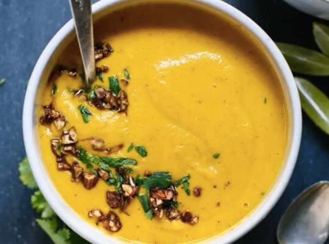 Creamy Thai Carrot and Sweet Potato Soup