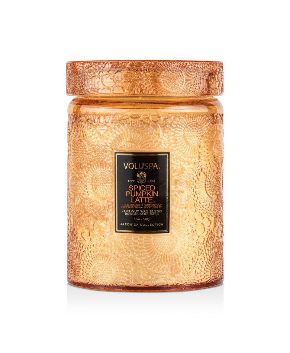 <p><a href="https://go.redirectingat.com?id=74968X1596630&url=https%3A%2F%2Fwww.bloomingdales.com%2Fshop%2Fproduct%2Fvoluspa-spiced-pumpkin-latte-large-glass-jar-candle-with-lid%3FID%3D3751126&sref=https%3A%2F%2Fwww.redbookmag.com%2Flife%2Ffriends-family%2Fg45702826%2Fthanksgiving-gift-ideas%2F" rel="nofollow noopener" target="_blank" data-ylk="slk:Shop Now;elm:context_link;itc:0;sec:content-canvas" class="link ">Shop Now</a></p><p>Spiced Pumpkin Latte Candle </p><p>bloomingdales.com</p><p>$36.00</p>