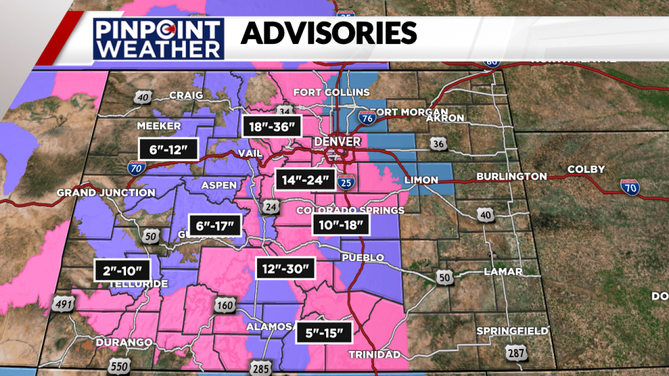 Pinpoint Weather: Statewide winter advisories on March 14