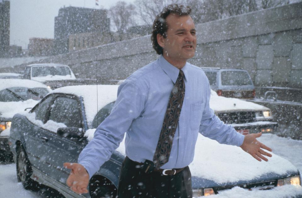 Bill Murray as Phil Connors, the weatherman in the 1993 film "Groundhog Day".