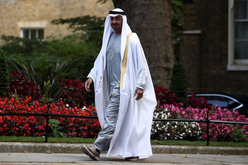 Abu Dhabi's Crown Prince arrives at Downing Street