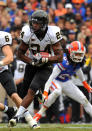 GAINESVILLE, FL - NOVEMBER 5: Wide receiver Wesley Tate #24 of the Vanderbilt Commodores rushes upfield against the Florida Gators November 5, 2011 at Ben Hill Griffin Stadium in Gainesville, Florida. (Photo by Al Messerschmidt/Getty Images)