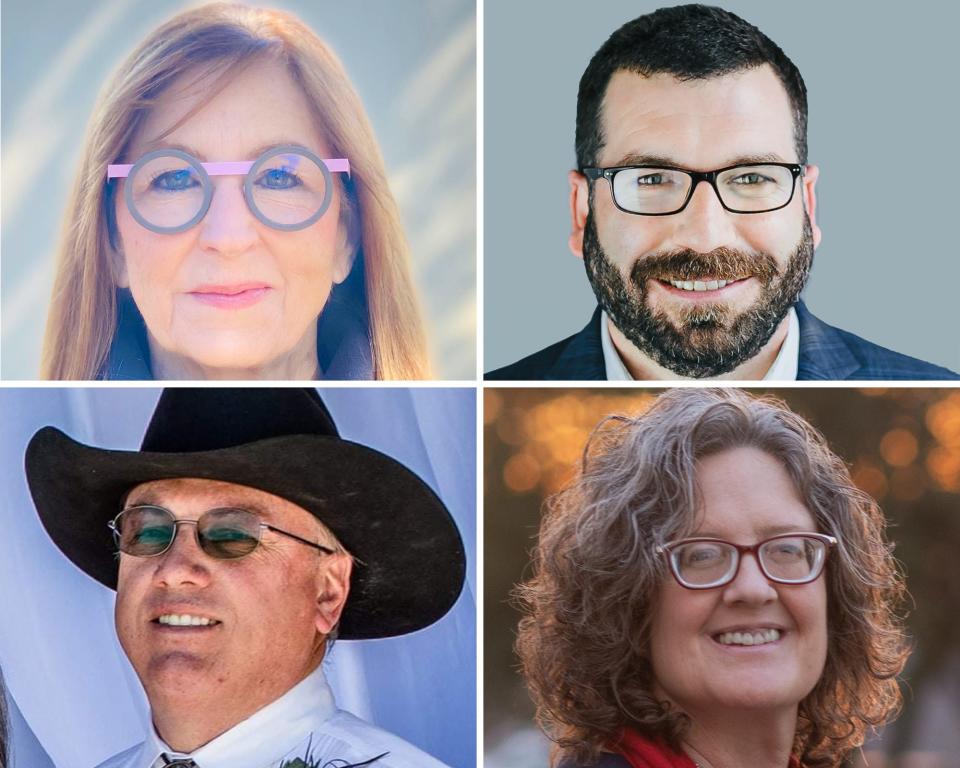 Moving clockwise from top left are Karen Hesse Smith, John Austin Stokes (top right), Lynette Lucas (bottom right), and Bryan Neil Angle (bottom left).On Jan. 29, 2022, one of these four candidates will be chosen during a special election to represent Single Member District 5 on the San Angelo City Council.