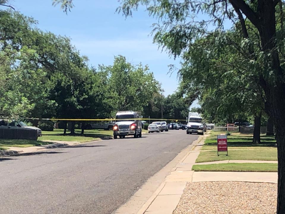Officials worked the scene in the 3600 block of Lenwood in Amarillo after an individual was arrested in explosion-related incident in July 2021.
