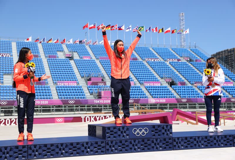 Skateboarding - Women's Park - Medal Ceremony