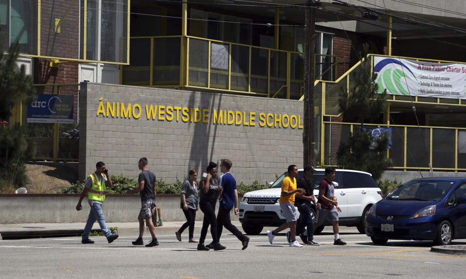 La Ánimo Westside Charter Middle School en Playa del Rey área de Los Ángeles, California. (AP Photo/Reed Saxon)