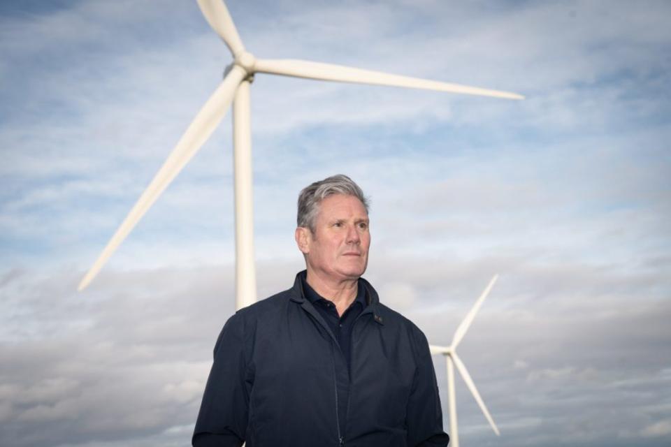 Labour Party leader Sir Keir Starmer visits an on-shore wind farm near Grimsby in Lincolnshire. Picture date: Thursday November 10, 2022.