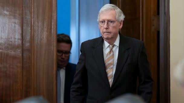 PHOTO: Senate Minority Leader Mitch McConnell attends a Senate Rules and Administration Committee meeting on the Electoral Count Reform and Presidential Transition Improvement Act, at the Capitol in Washington, Sept. 27, 2022.  (J. Scott Applewhite/AP)