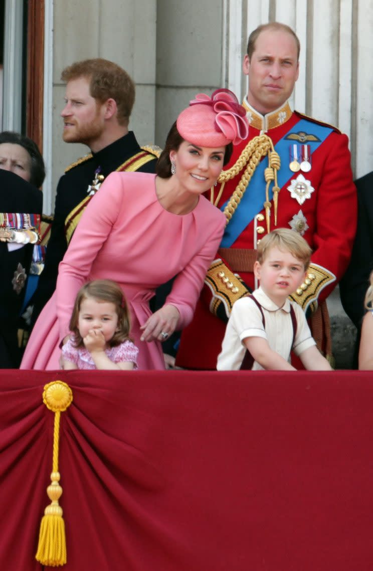 <i>George and Charlotte looked a little bored [Photo: PA]</i>