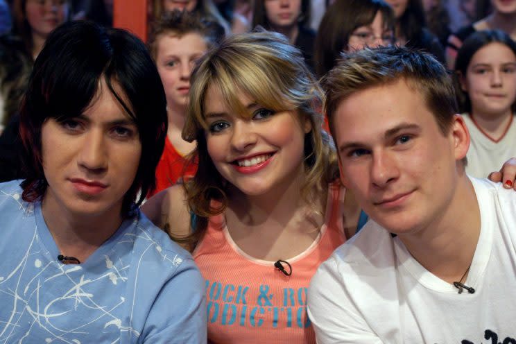 A young Lee Ryan with Holly Willoughby and Tabby Callaghan on ‘Ministry of Mayhem’ (REX)