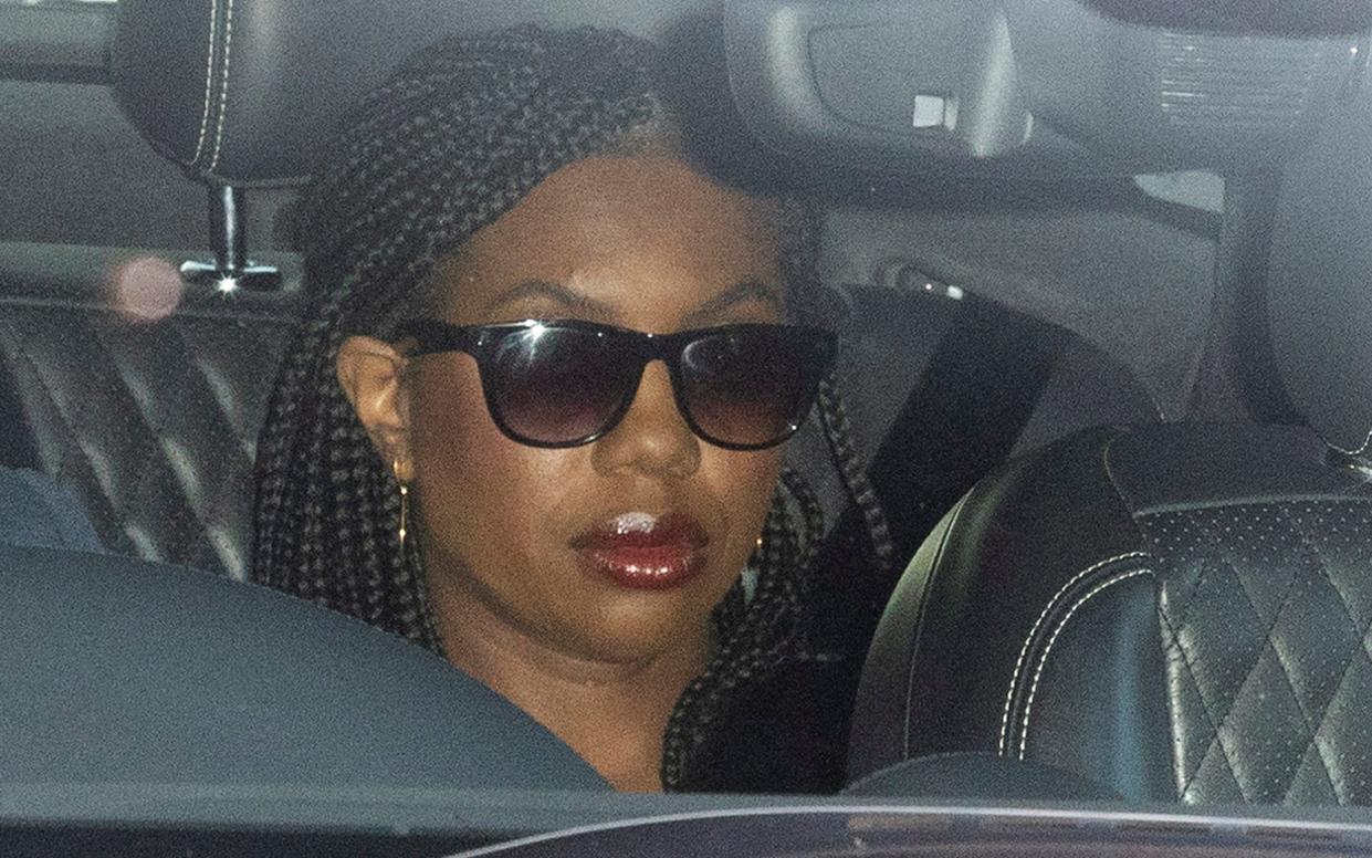 Kemi Badenoch, the Business and Trade Secretary, is pictured last night arriving at The Hurlingham Club in west London following the Conservative Party Summer Party