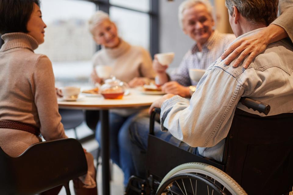 Stairs, space around the table and access to the bathroom are all mobility accommodations to keep in mind.