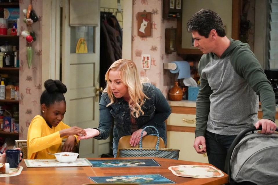 Jayden Rey, Lecy Goranson and Michael Fishman in “The Conners.” ABC