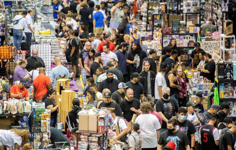 Thousands of people swarm the annual StocktonCon at the Stockton Arena in downtown Stockton on Saturday, August, 13, 2022.  