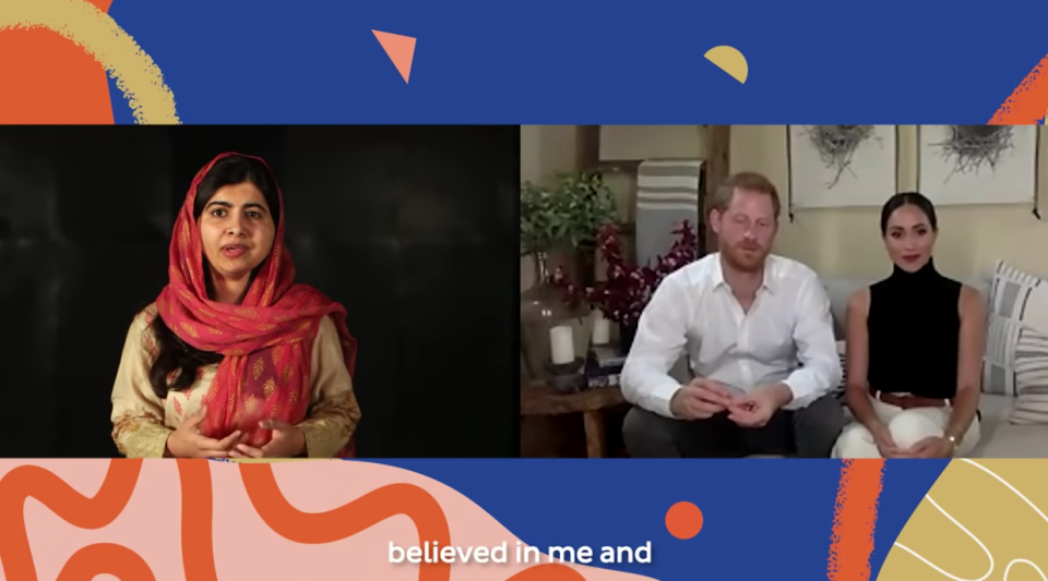 Malala Yousafzai  Prince Harry Meghan Markle on the Malala Fund YouTube discuss women's education