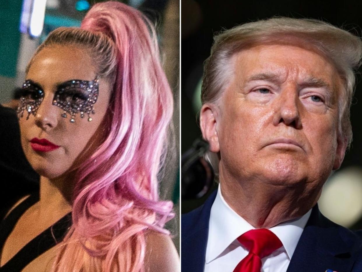Lady Gaga and Donald Trump: Eva Marie Uzcategui/Saul Martinez/Getty Images