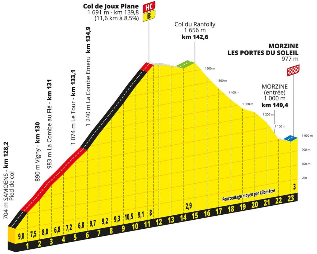 The Col de Joux Plane is a brute that guards the finish in Morzine (letour)