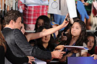 WESTWOOD, CA - AUGUST 06: Actor Cory Monteith arrives at the Premiere Of Twentieth Century Fox's "Glee The 3D Concert Movie" at the Regency Village Theater on August 6, 2011 in Westwood, California. (Photo by Frazer Harrison/Getty Images)