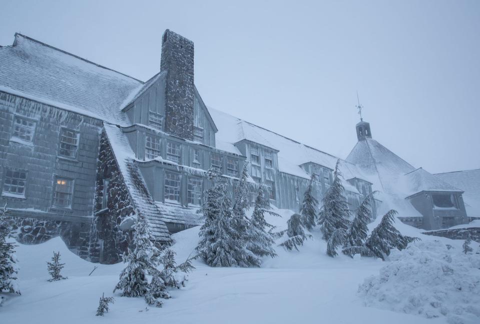 Timberline Lodge snowy day