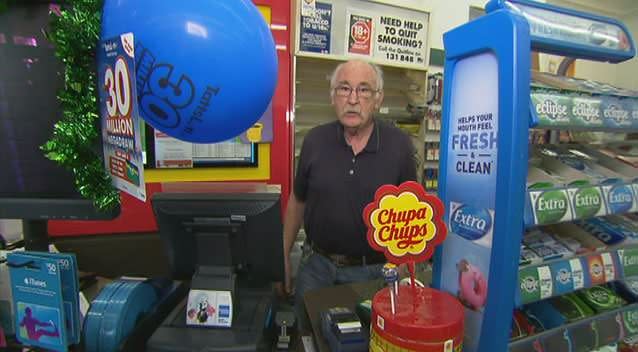 Feisty newsagent Greg Thomas took on a gang of armed robbers who attempted to hold up his store. Photo: 7News