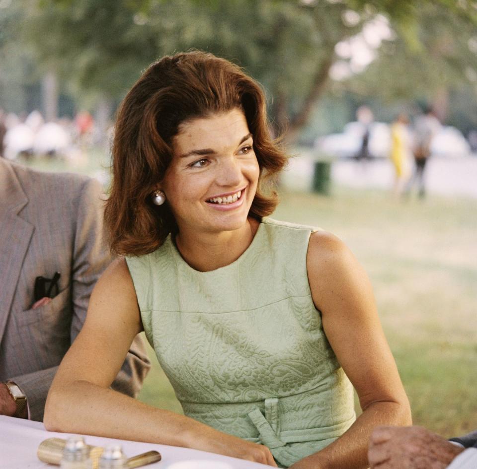 <p>As one of the most influential figures in fashion, <a href="https://www.goodhousekeeping.com/life/entertainment/a33611/jackie-kennedy-onassis-facts/" rel="nofollow noopener" target="_blank" data-ylk="slk:First Lady Jackie Kennedy Onassis;elm:context_link;itc:0;sec:content-canvas" class="link ">First Lady Jackie Kennedy Onassis</a> popularized this voluminous style.</p>