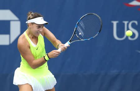 FILE PHOTO: Sep 1, 2016; New York, NY, USA; Ana Konjuh of Croatia hits a shot to Kurumi Nara of Japan on day four of the 2016 U.S. Open tennis tournament at USTA Billie Jean King National Tennis Center. Mandatory Credit: Jerry Lai-USA TODAY Sports / Reuters Picture Supplied by Action Images