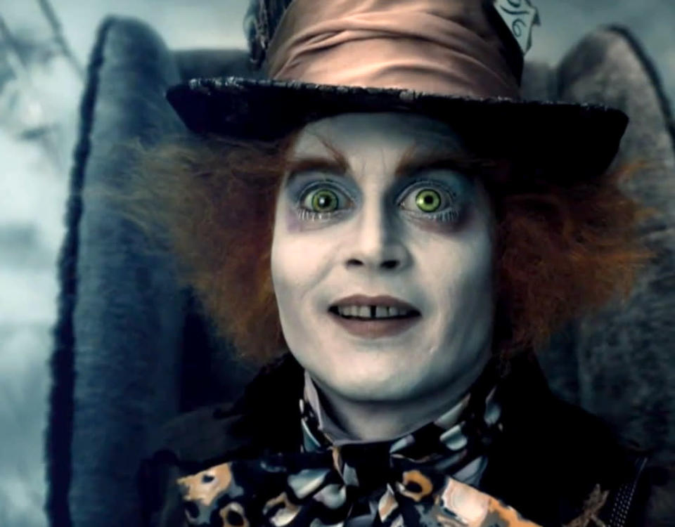<b>14. His Mad Hatter cameo in Avril Lavigne's "Alice" music video:</b> The actor not only brought the children's character to life in the 2010 "Alice in Wonderland" remake, but he also appeared in Canadian rocker Avril Lavigne's song inspired by the film.